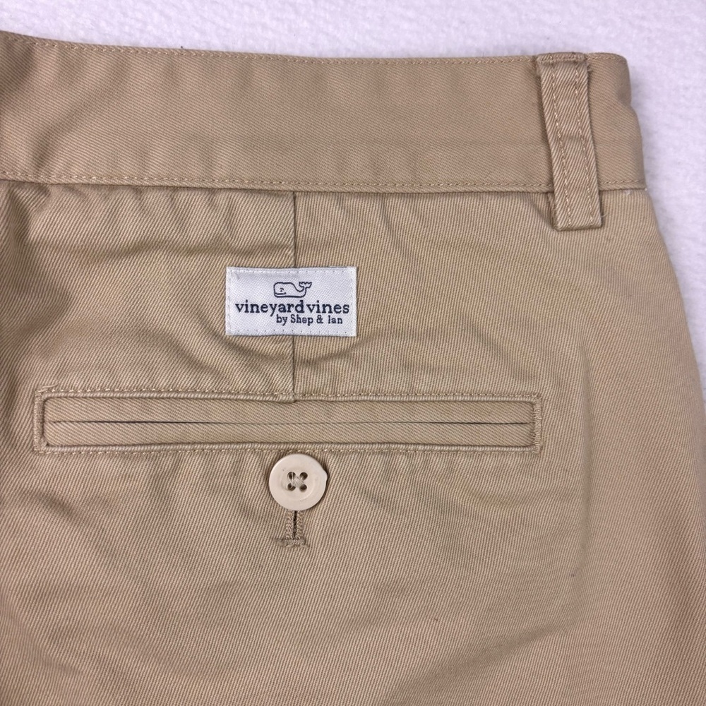 Vineyard Vines Men's Khaki Flat Front Cotton Chino Pants (32/32) - Picture 7 of 14